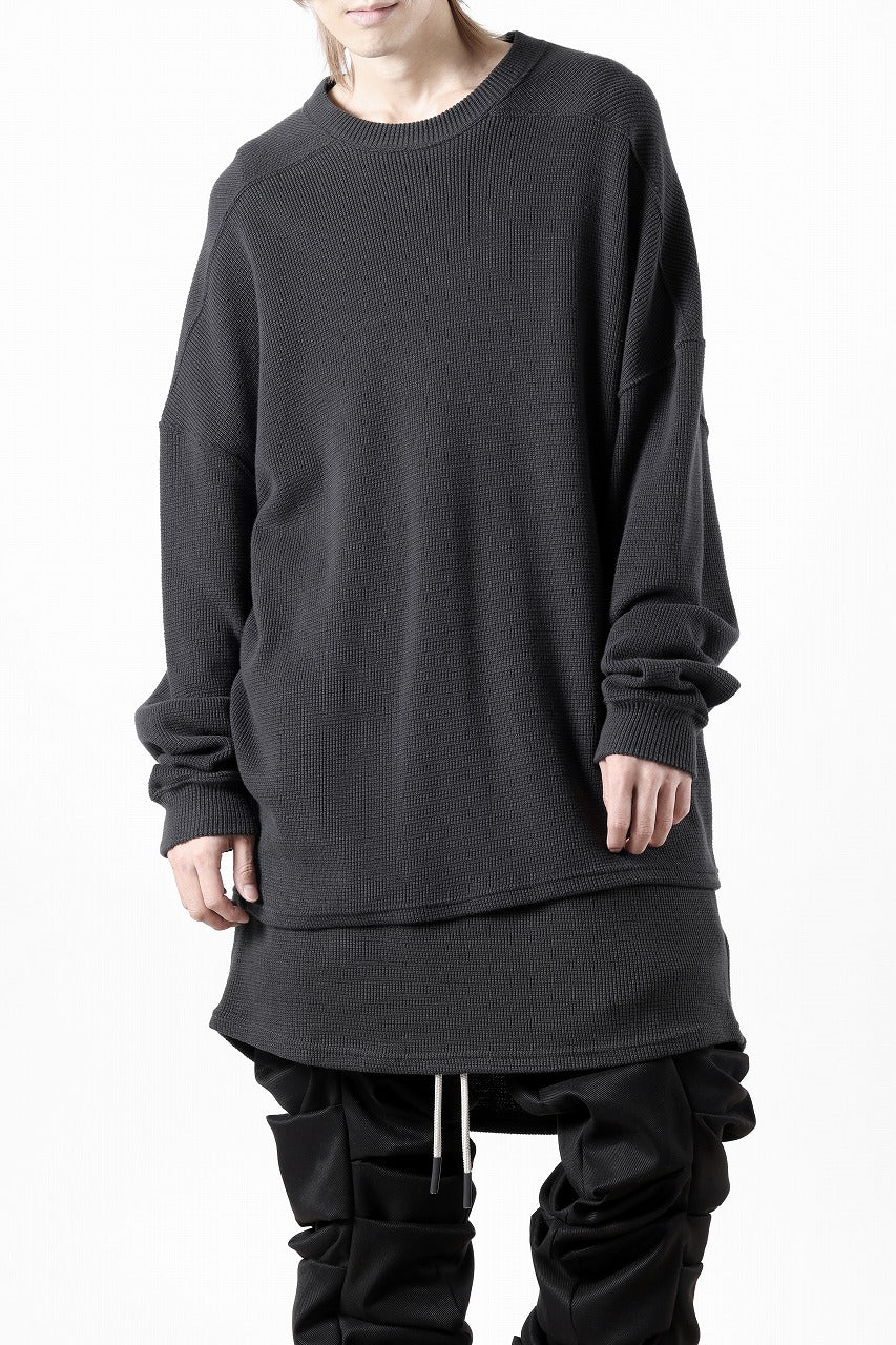 画像をギャラリービューアに読み込む, A.F ARTEFACT OVER SIZE TOP / RIB KNIT JERSEY (DARK GREY)
