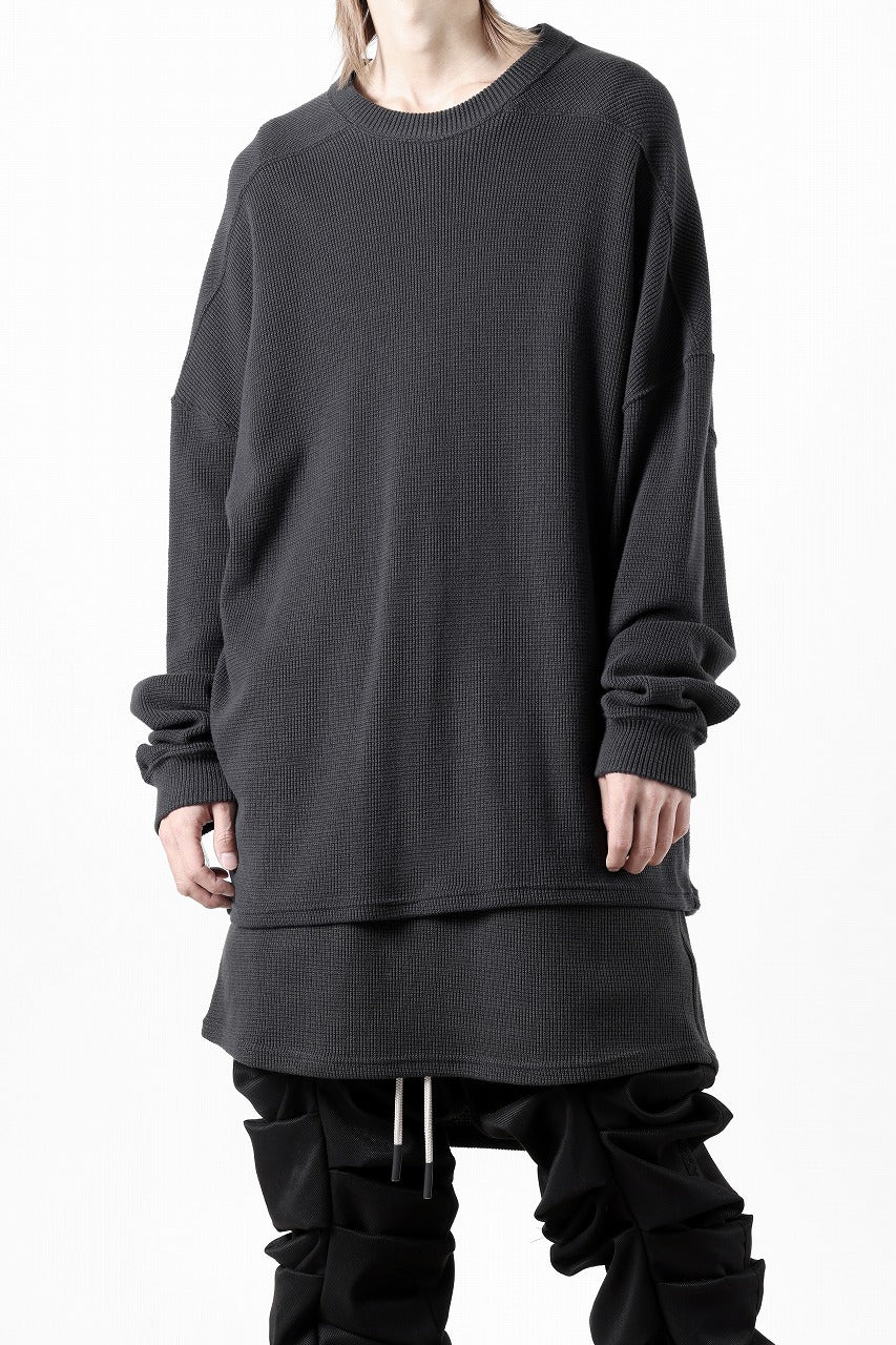 画像をギャラリービューアに読み込む, A.F ARTEFACT OVER SIZE TOP / RIB KNIT JERSEY (DARK GREY)