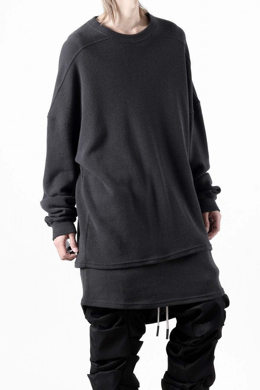 画像をギャラリービューアに読み込む, A.F ARTEFACT OVER SIZE TOP / RIB KNIT JERSEY (DARK GREY)