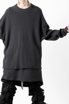画像をギャラリービューアに読み込む, A.F ARTEFACT OVER SIZE TOP / RIB KNIT JERSEY (DARK GREY)