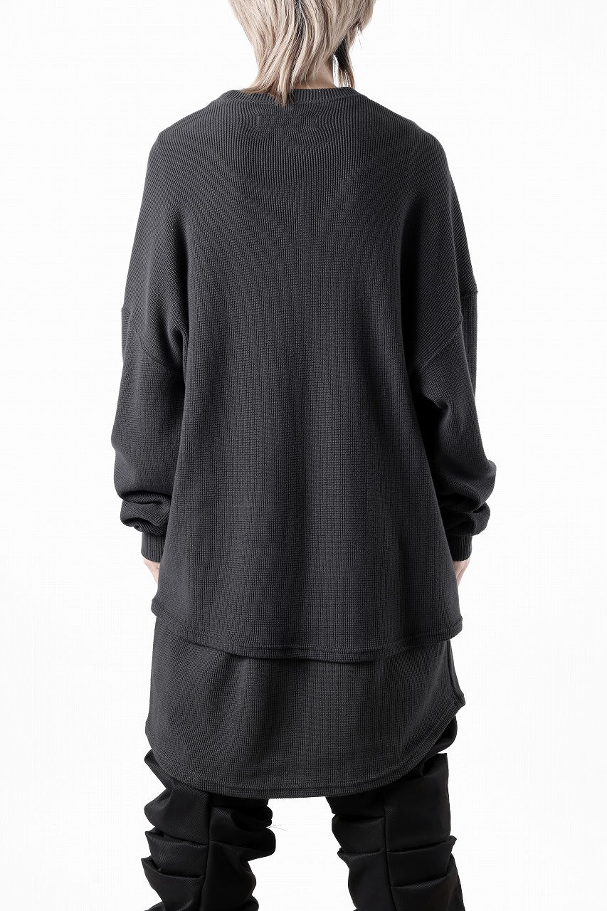 画像をギャラリービューアに読み込む, A.F ARTEFACT OVER SIZE TOP / RIB KNIT JERSEY (DARK GREY)