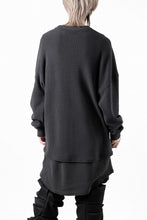 画像をギャラリービューアに読み込む, A.F ARTEFACT OVER SIZE TOP / RIB KNIT JERSEY (DARK GREY)