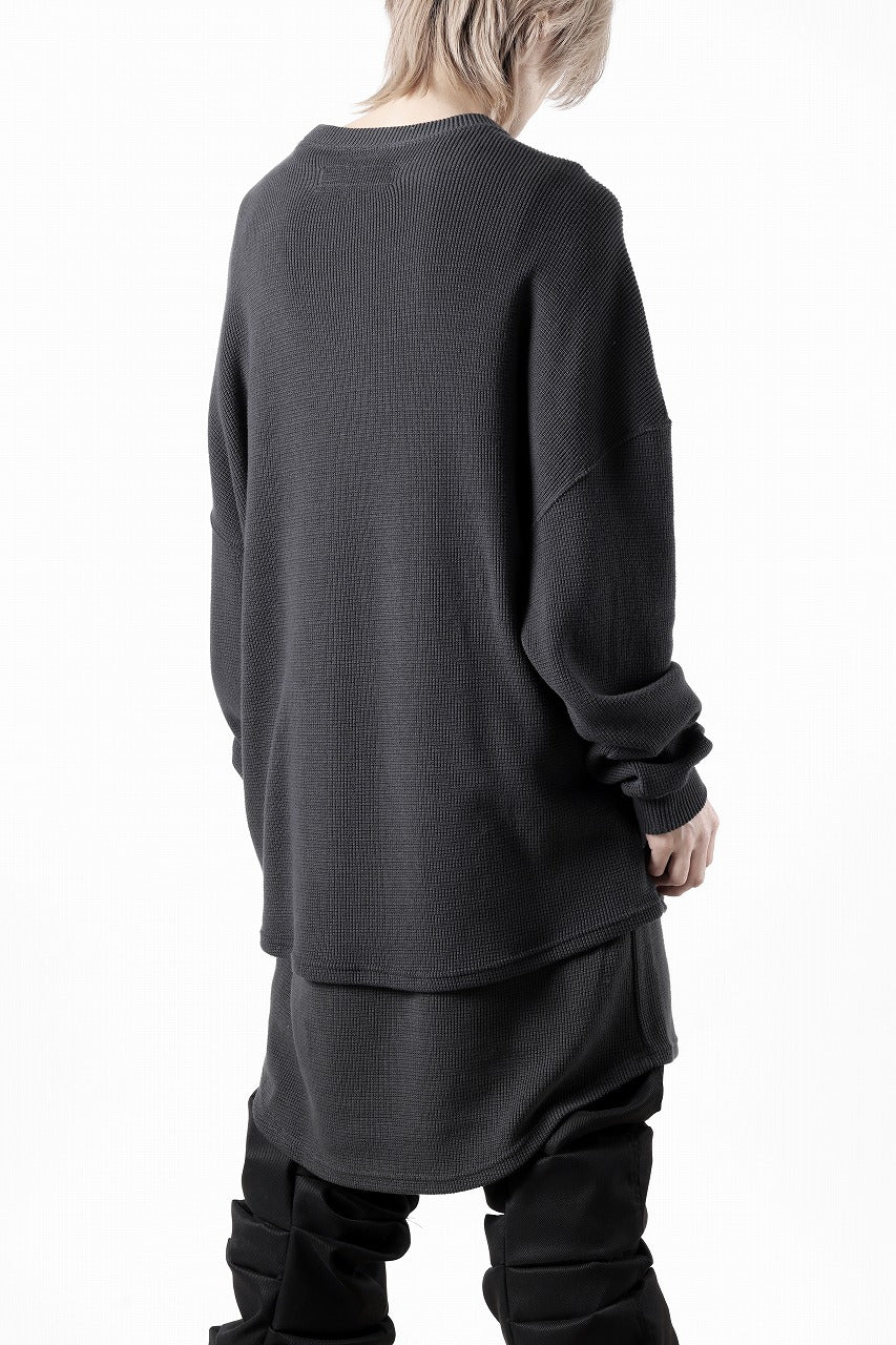 画像をギャラリービューアに読み込む, A.F ARTEFACT OVER SIZE TOP / RIB KNIT JERSEY (DARK GREY)