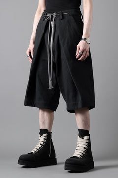 画像をギャラリービューアに読み込む, A.F ARTEFACT ZIP FOLDING TUCK SHORTS / COTTON-LINEN TWILL (BLACK)