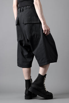 画像をギャラリービューアに読み込む, A.F ARTEFACT ZIP FOLDING TUCK SHORTS / COTTON-LINEN TWILL (BLACK)