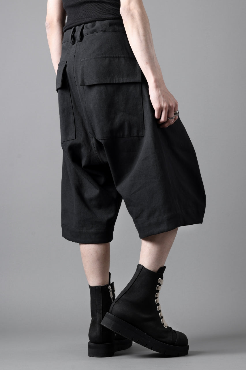 画像をギャラリービューアに読み込む, A.F ARTEFACT ZIP FOLDING TUCK SHORTS / COTTON-LINEN TWILL (BLACK)