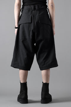 画像をギャラリービューアに読み込む, A.F ARTEFACT ZIP FOLDING TUCK SHORTS / COTTON-LINEN TWILL (BLACK)