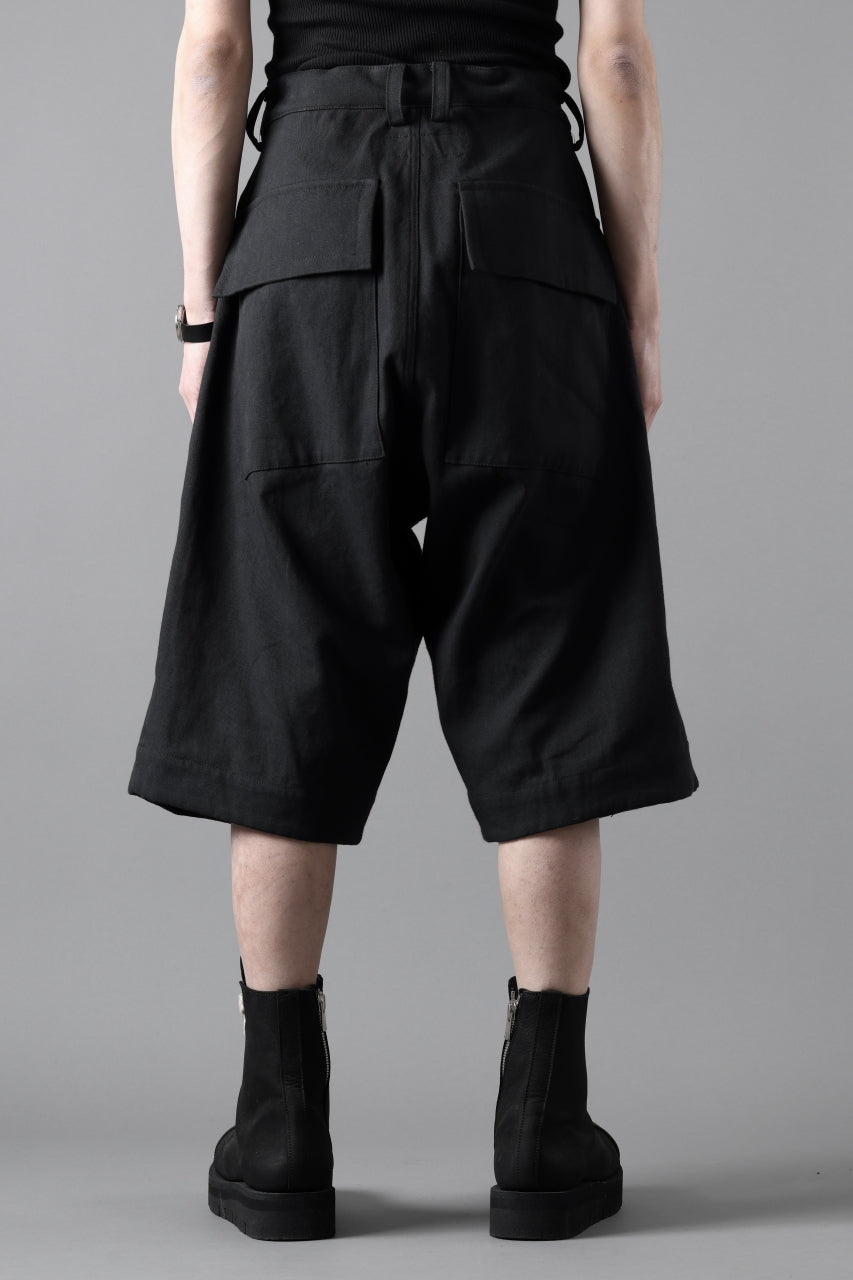 画像をギャラリービューアに読み込む, A.F ARTEFACT ZIP FOLDING TUCK SHORTS / COTTON-LINEN TWILL (BLACK)