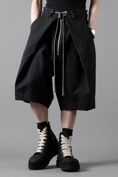 画像をギャラリービューアに読み込む, A.F ARTEFACT ZIP FOLDING TUCK SHORTS / COTTON-LINEN TWILL (BLACK)