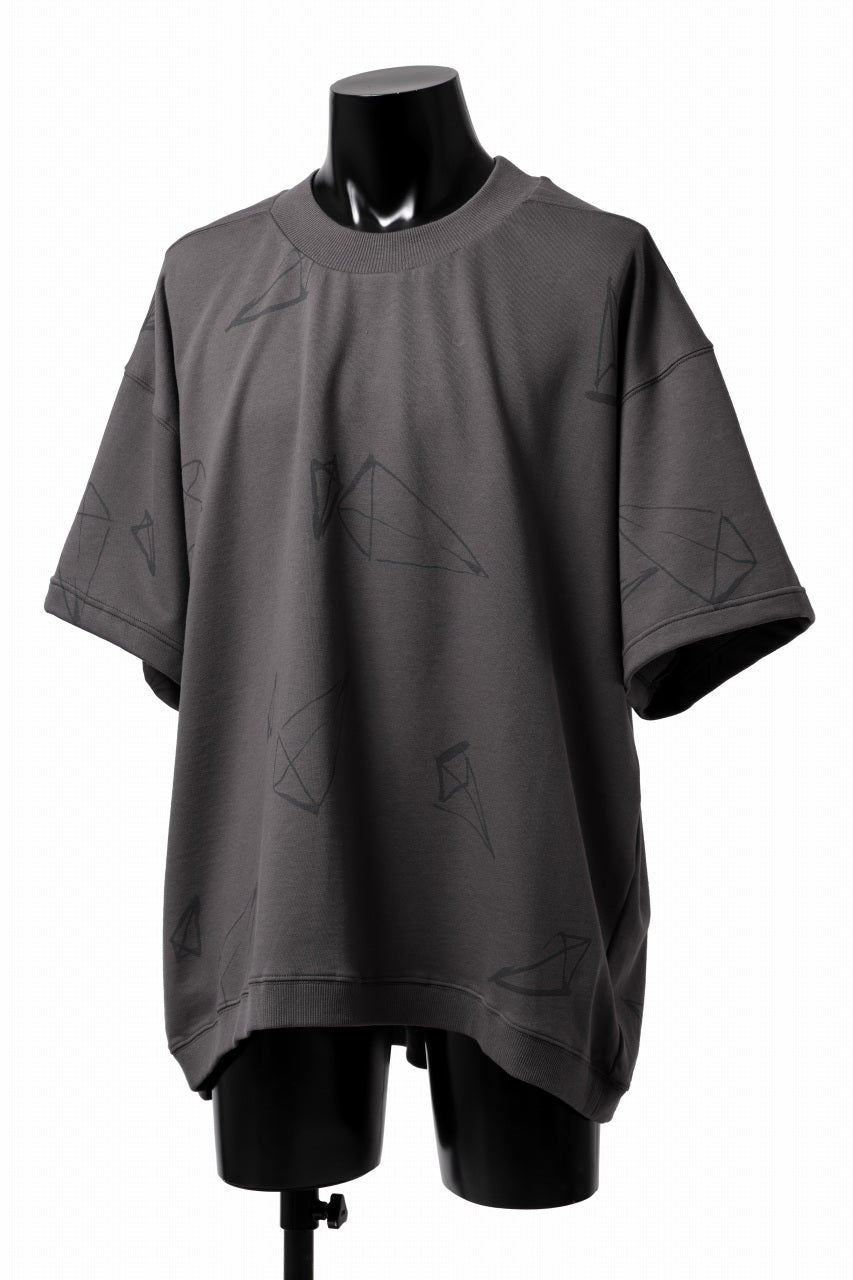 画像をギャラリービューアに読み込む, A.F ARTEFACT PYRA PATTERN PRINT CREW NECK SHORT SLEEVE TOPS (GREY)