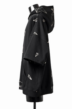 画像をギャラリービューアに読み込む, A.F ARTEFACT PYRA PATTERN PRINT SWEAT HOODIE SHORT SLEEVE (BLACK)