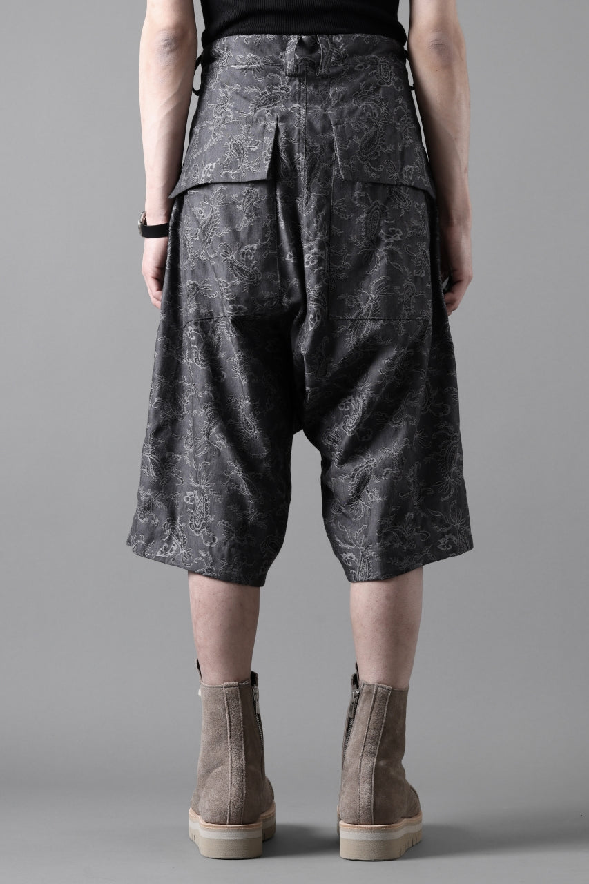 画像をギャラリービューアに読み込む, A.F ARTEFACT ZIP FOLDING TUCK SHORTS / PAISLEY JACQUARD (D.GREY)