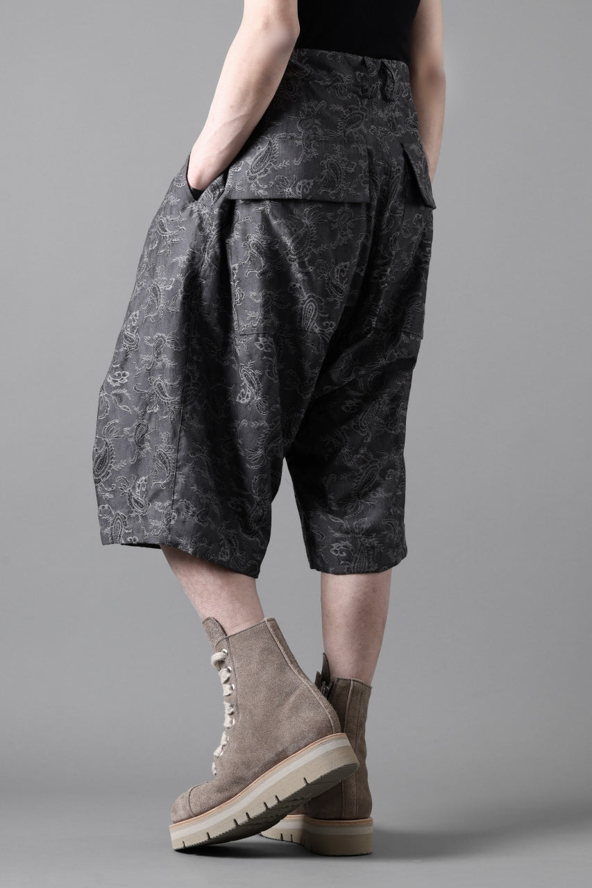 画像をギャラリービューアに読み込む, A.F ARTEFACT ZIP FOLDING TUCK SHORTS / PAISLEY JACQUARD (D.GREY)