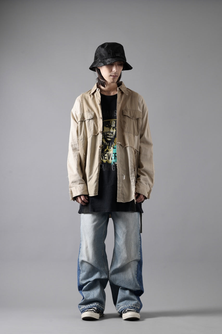 画像をギャラリービューアに読み込む, CHANGES CRAZY PANEL SHIRT - MADE BY 50's WORK SHIRT (BEIGE #A)