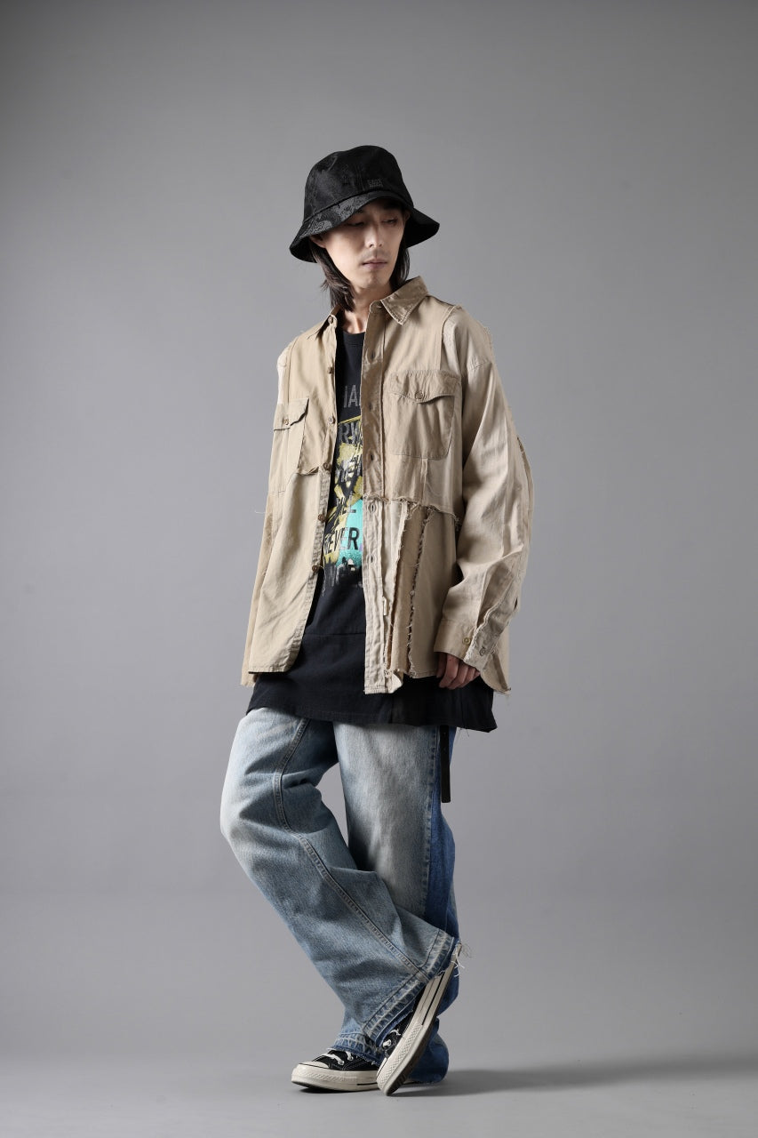 画像をギャラリービューアに読み込む, CHANGES CRAZY PANEL SHIRT - MADE BY 50's WORK SHIRT (BEIGE #A)