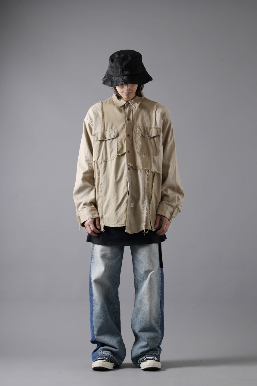 画像をギャラリービューアに読み込む, CHANGES CRAZY PANEL SHIRT - MADE BY 50's WORK SHIRT (BEIGE #A)