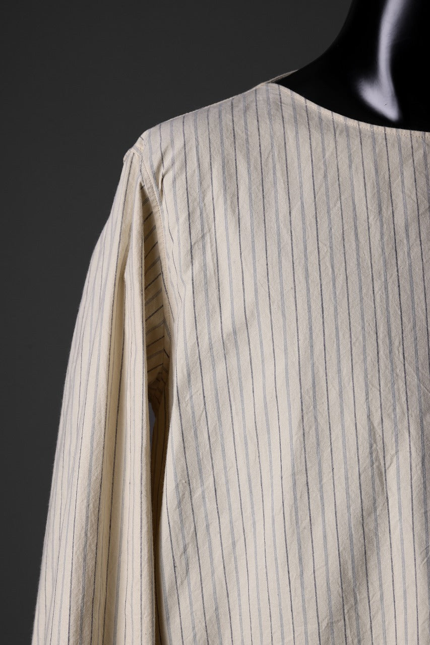 画像をギャラリービューアに読み込む, sus-sous sleeping shirts / F-0111 furuhashi / buff cloth (ECRU STRIPE)