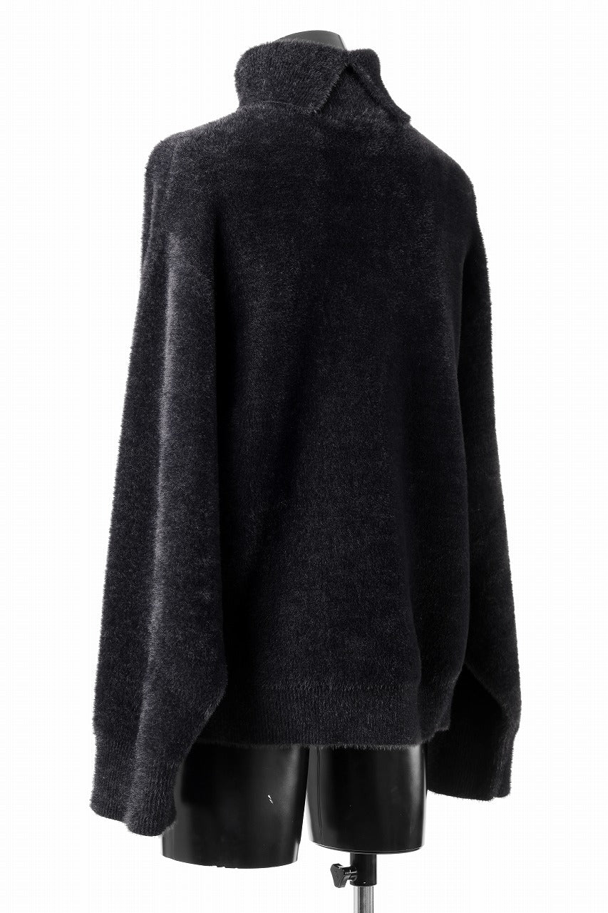 画像をギャラリービューアに読み込む, TARO HORIUCHI / th products Mole Turtle Knit / feather mogol shaggy knit (black)