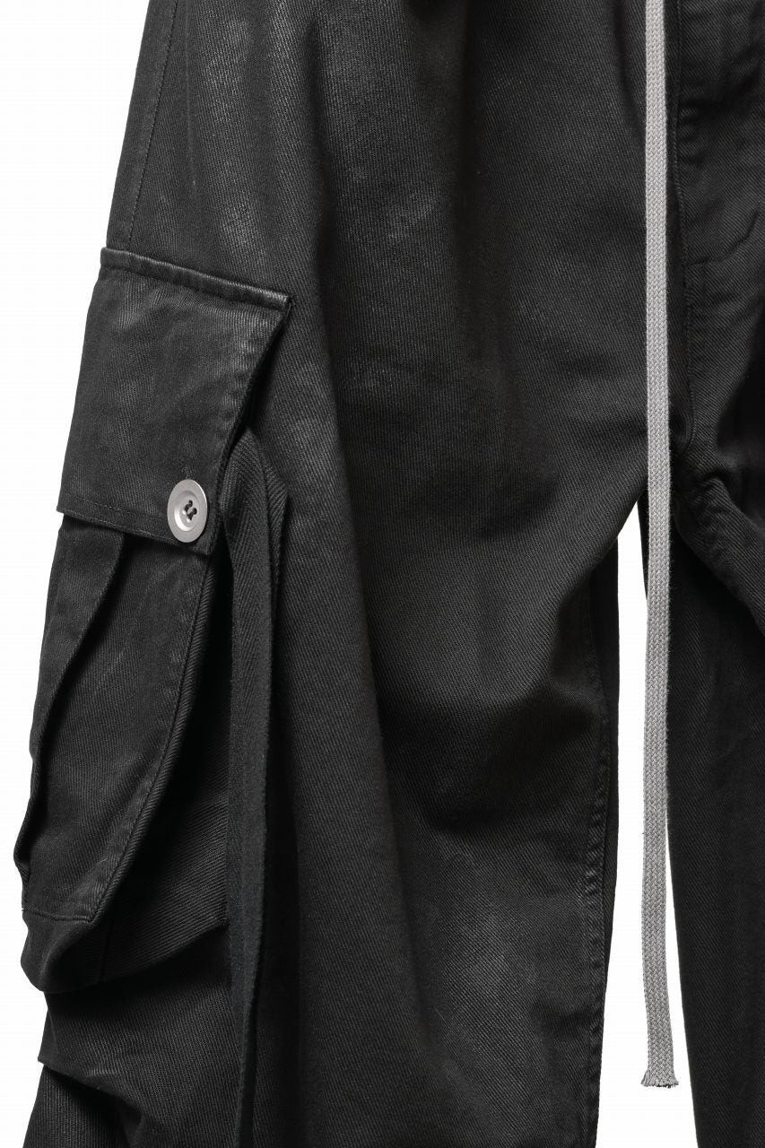 画像をギャラリービューアに読み込む, A.F ARTEFACT EXTREME WIDE CARGO PANTS / COATING TWILL (BLACK)