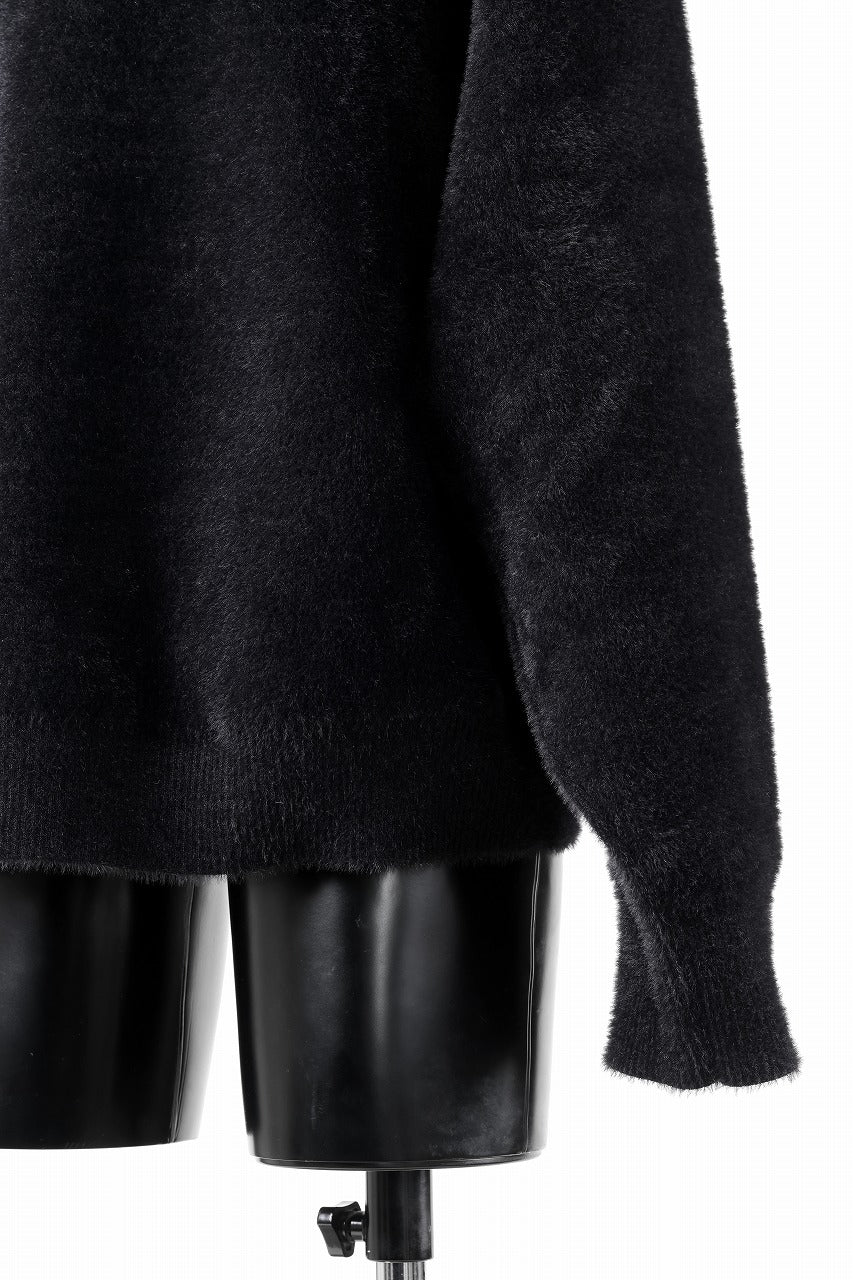 画像をギャラリービューアに読み込む, TARO HORIUCHI / th products Mole Turtle Knit / feather mogol shaggy knit (black)