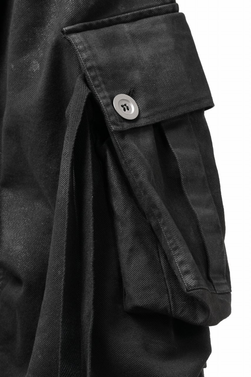 画像をギャラリービューアに読み込む, A.F ARTEFACT EXTREME WIDE CARGO PANTS / COATING TWILL (BLACK)