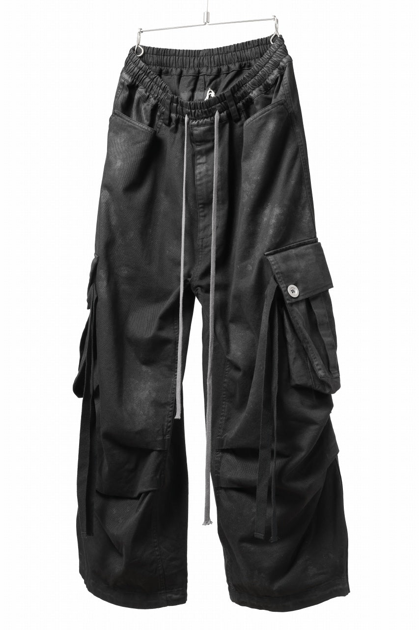 画像をギャラリービューアに読み込む, A.F ARTEFACT EXTREME WIDE CARGO PANTS / COATING TWILL (BLACK)