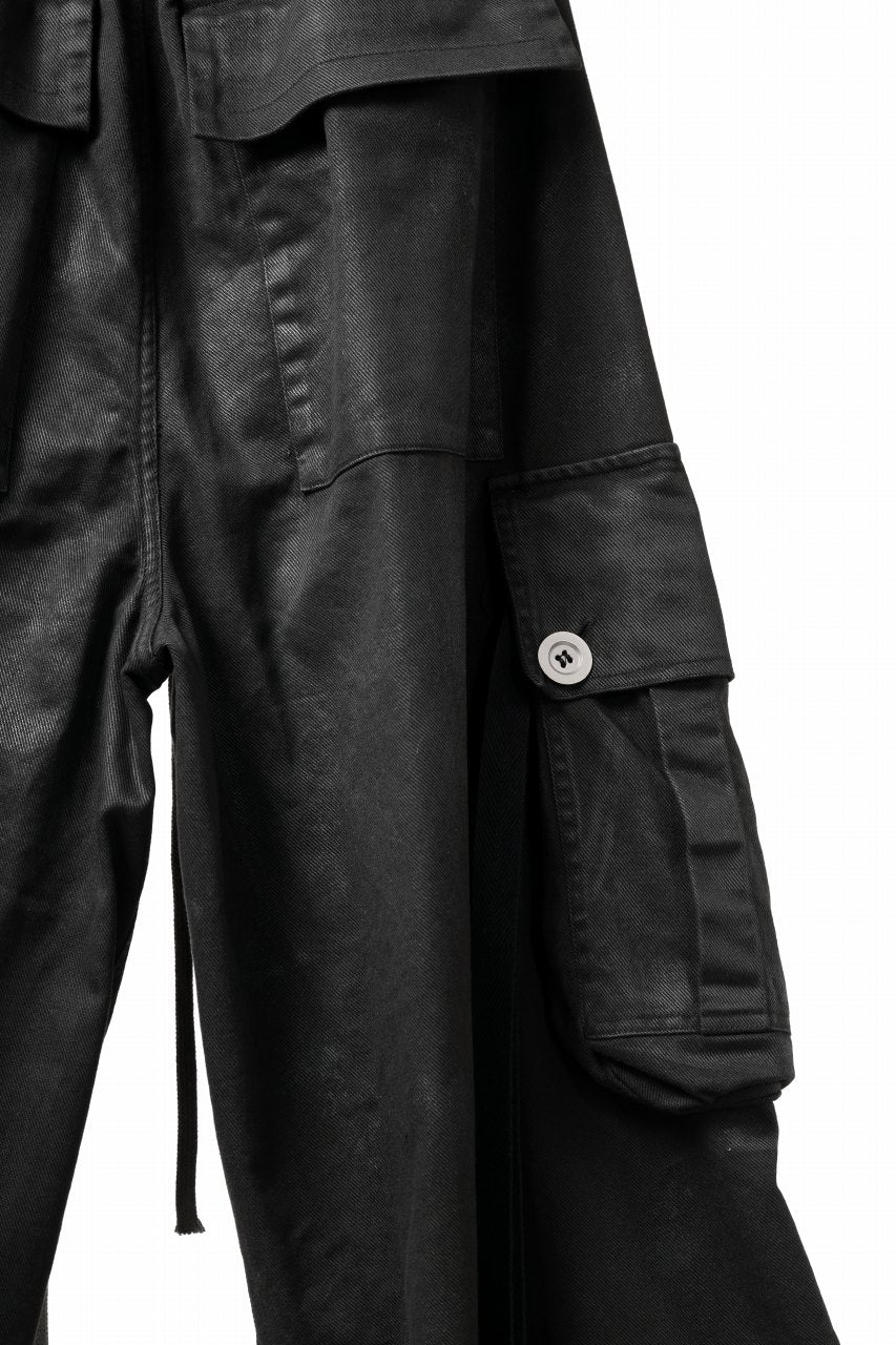 画像をギャラリービューアに読み込む, A.F ARTEFACT EXTREME WIDE CARGO PANTS / COATING TWILL (BLACK)