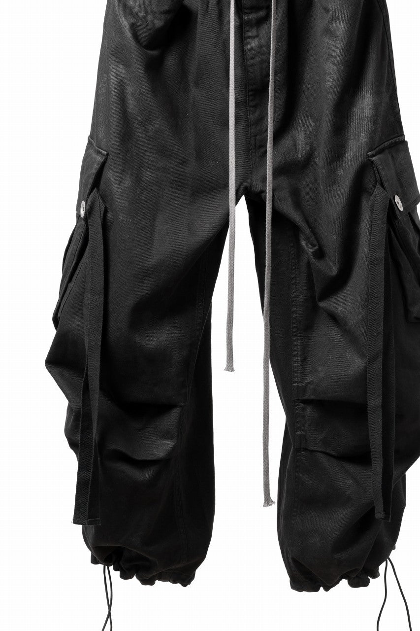 画像をギャラリービューアに読み込む, A.F ARTEFACT EXTREME WIDE CARGO PANTS / COATING TWILL (BLACK)