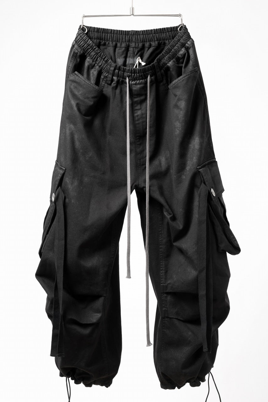 画像をギャラリービューアに読み込む, A.F ARTEFACT EXTREME WIDE CARGO PANTS / COATING TWILL (BLACK)