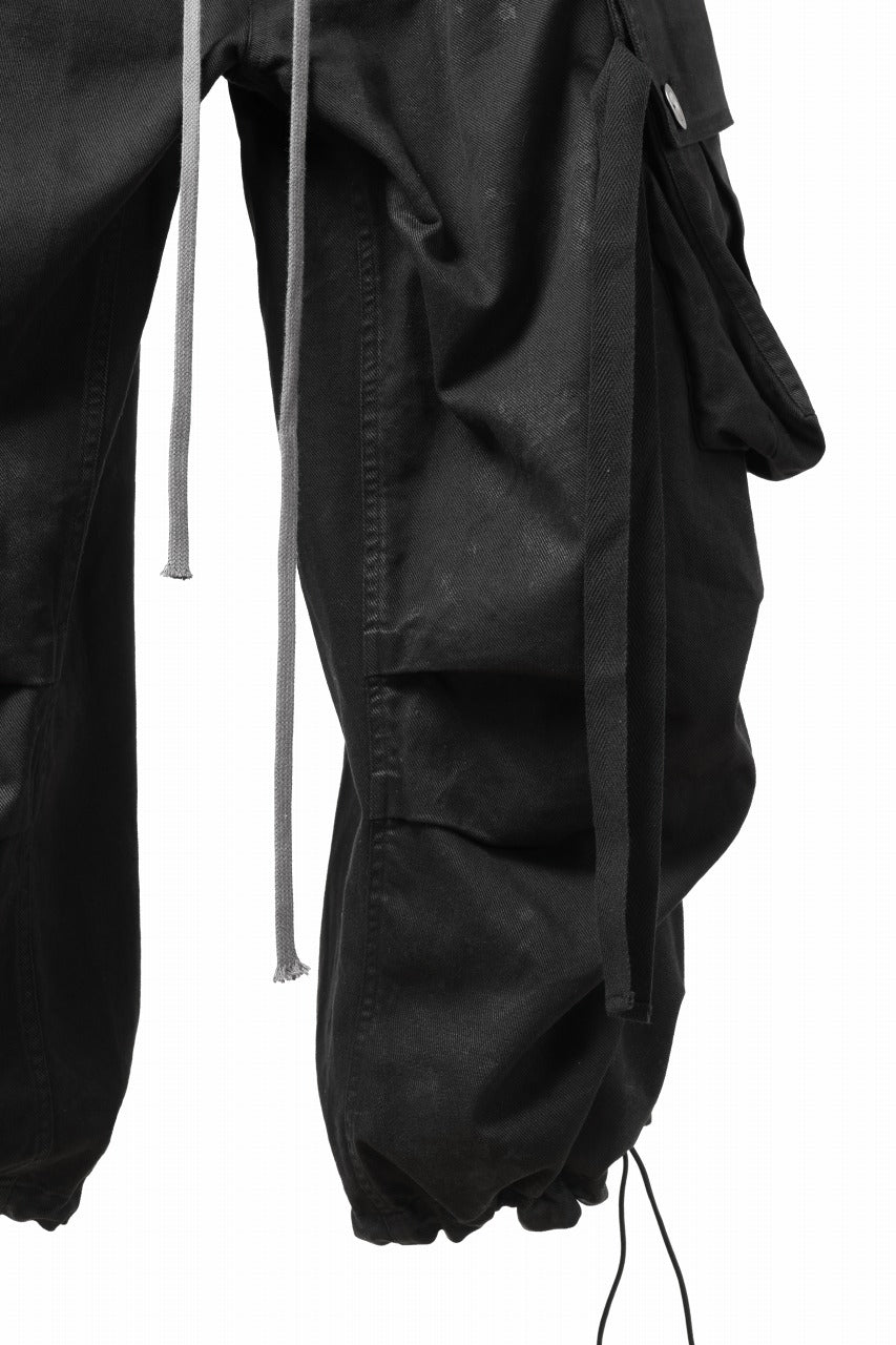 画像をギャラリービューアに読み込む, A.F ARTEFACT EXTREME WIDE CARGO PANTS / COATING TWILL (BLACK)