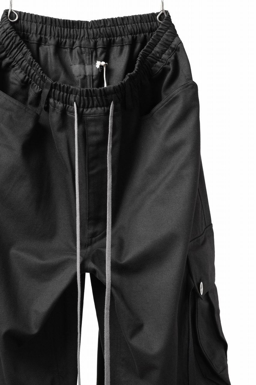画像をギャラリービューアに読み込む, A.F ARTEFACT EXTREME WIDE CARGO PANTS / STRETCH TWILL (BLACK)