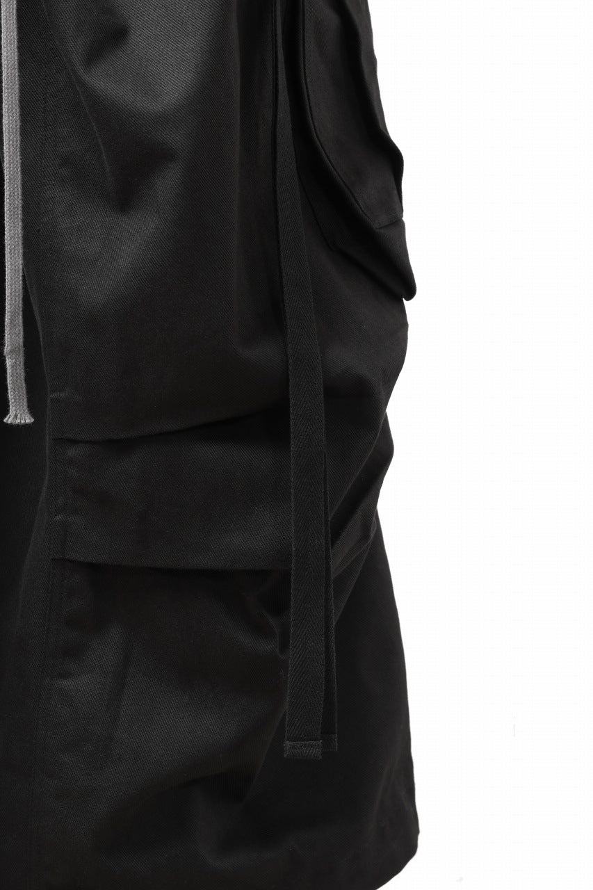 画像をギャラリービューアに読み込む, A.F ARTEFACT EXTREME WIDE CARGO PANTS / STRETCH TWILL (BLACK)