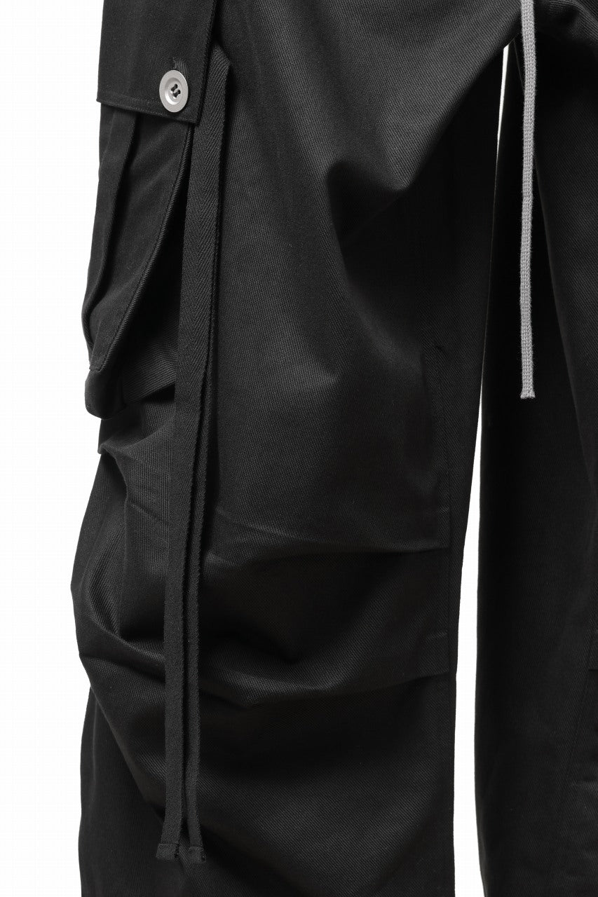 画像をギャラリービューアに読み込む, A.F ARTEFACT EXTREME WIDE CARGO PANTS / STRETCH TWILL (BLACK)