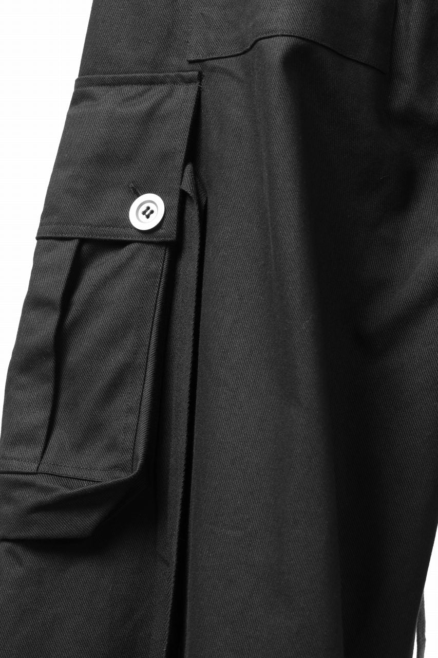 画像をギャラリービューアに読み込む, A.F ARTEFACT EXTREME WIDE CARGO PANTS / STRETCH TWILL (BLACK)