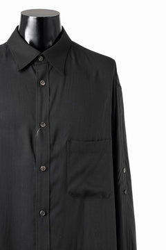 画像をギャラリービューアに読み込む, Y's for men BIG SHIRT / CELLULOSE LAWN (BLACK)