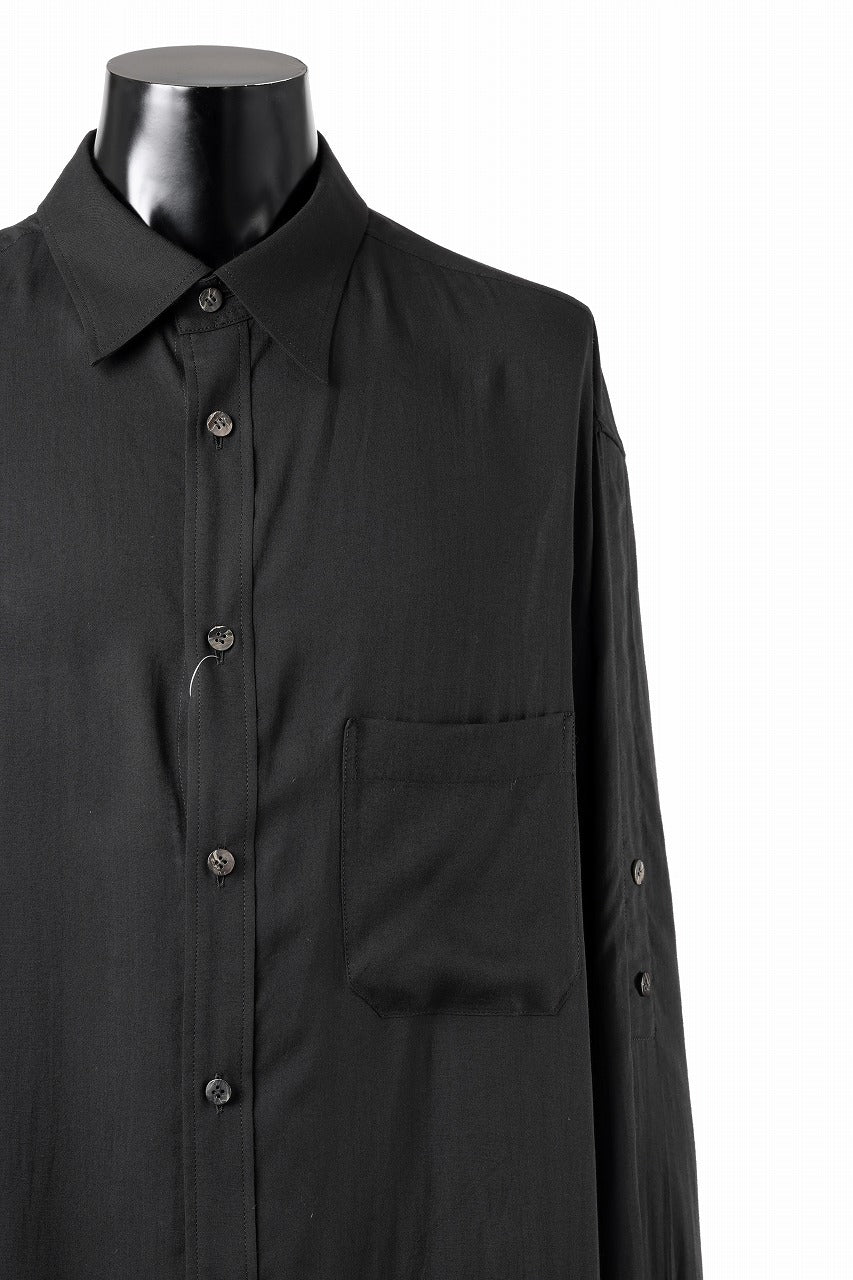 画像をギャラリービューアに読み込む, Y's for men BIG SHIRT / CELLULOSE LAWN (BLACK)