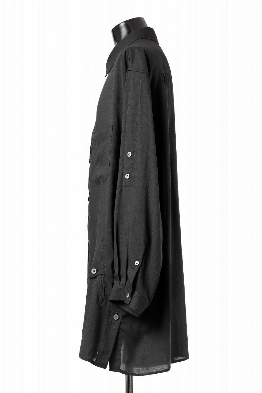 画像をギャラリービューアに読み込む, Y's for men BIG SHIRT / CELLULOSE LAWN (BLACK)