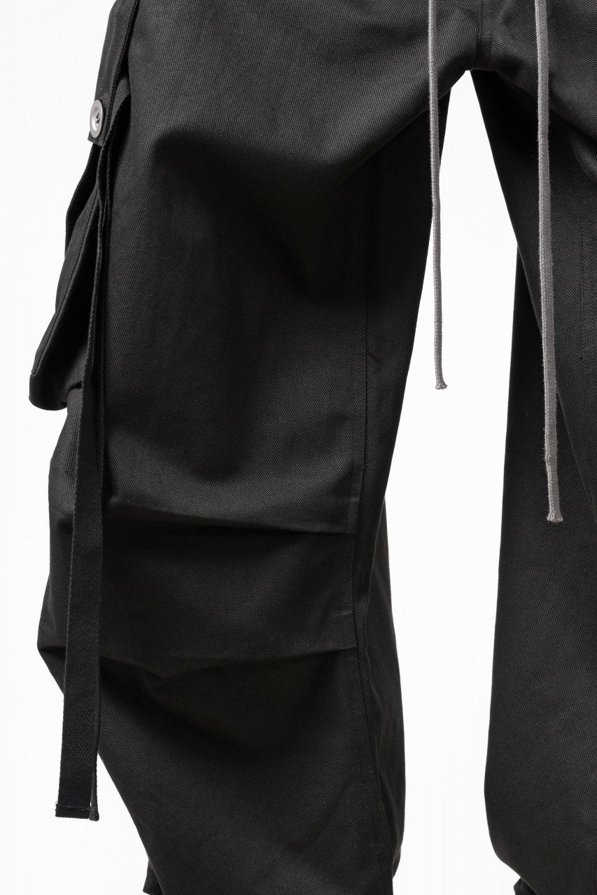 画像をギャラリービューアに読み込む, A.F ARTEFACT EXTREME WIDE CARGO PANTS / STRETCH TWILL (BLACK)