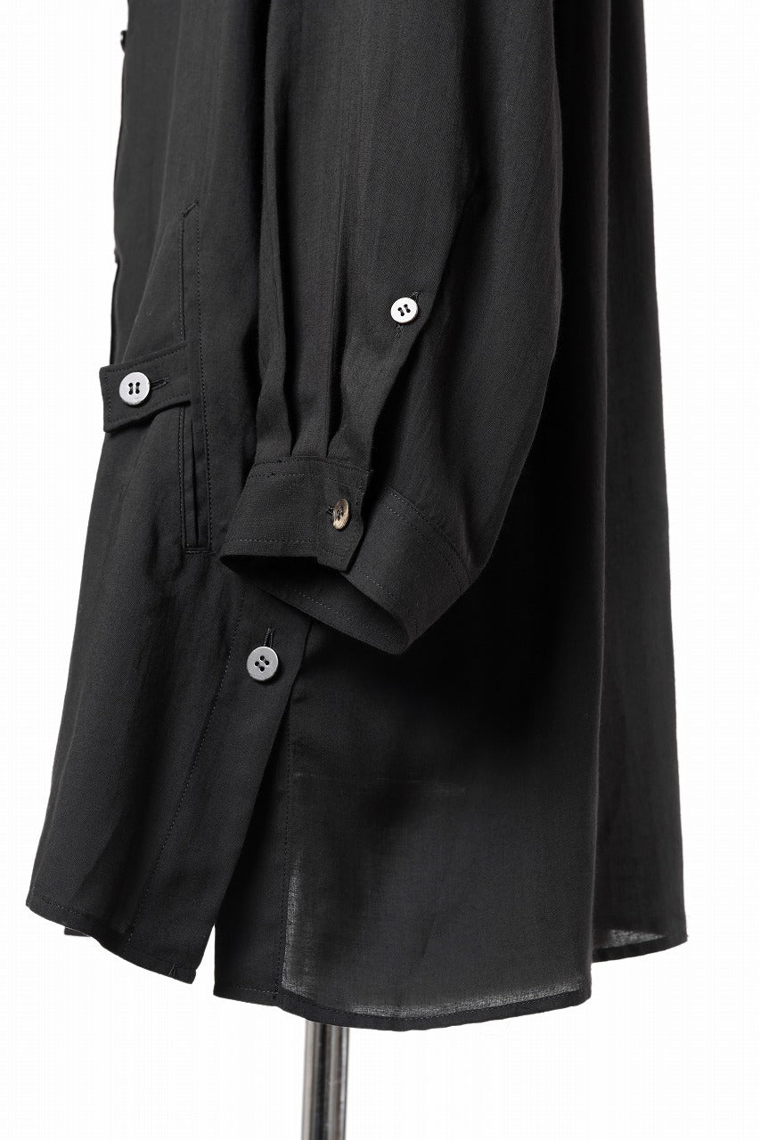 画像をギャラリービューアに読み込む, Y's for men BIG SHIRT / CELLULOSE LAWN (BLACK)