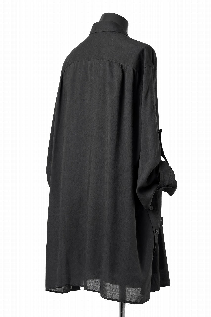 画像をギャラリービューアに読み込む, Y's for men BIG SHIRT / CELLULOSE LAWN (BLACK)