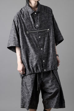 画像をギャラリービューアに読み込む, A.F ARTEFACT FRONT ZIP SQUEEZING SHIRT / PAISLEY JACQUARD (D.GREY)