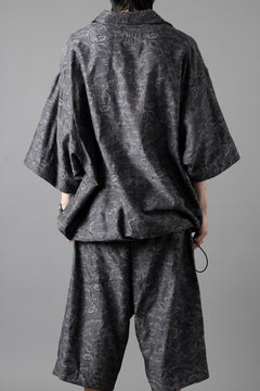 画像をギャラリービューアに読み込む, A.F ARTEFACT FRONT ZIP SQUEEZING SHIRT / PAISLEY JACQUARD (D.GREY)
