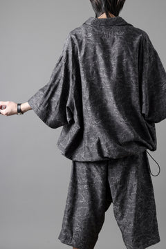 画像をギャラリービューアに読み込む, A.F ARTEFACT FRONT ZIP SQUEEZING SHIRT / PAISLEY JACQUARD (D.GREY)