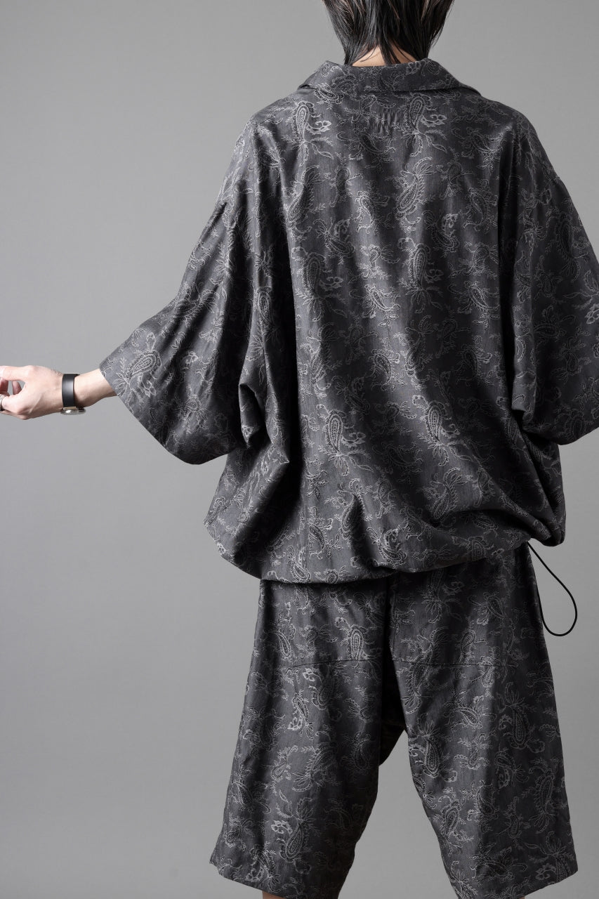 画像をギャラリービューアに読み込む, A.F ARTEFACT FRONT ZIP SQUEEZING SHIRT / PAISLEY JACQUARD (D.GREY)