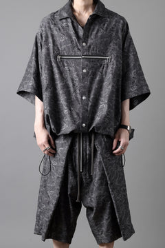 画像をギャラリービューアに読み込む, A.F ARTEFACT FRONT ZIP SQUEEZING SHIRT / PAISLEY JACQUARD (D.GREY)