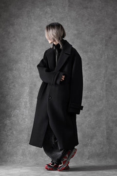 画像をギャラリービューアに読み込む, Juun.J Over Fit Knit Paneled Long Single Coat (BLACK)
