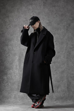 画像をギャラリービューアに読み込む, Juun.J Over Fit Knit Paneled Long Single Coat (BLACK)