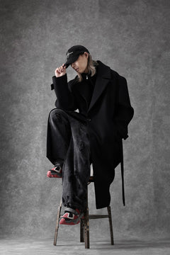 画像をギャラリービューアに読み込む, Juun.J Over Fit Knit Paneled Long Single Coat (BLACK)