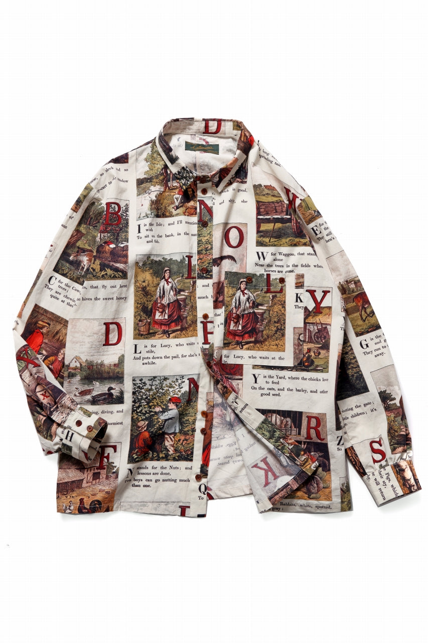 画像をギャラリービューアに読み込む, Aleksandr Manamis exclusive BIRD CHILDREN SHORT COLLAR REGULAR SHIRT (L'ALPHABET)