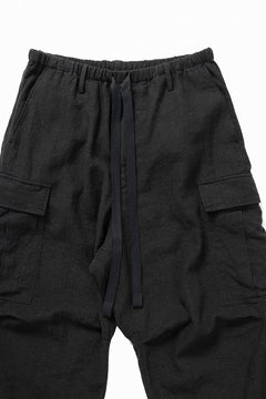 Load image into Gallery viewer, sus-sous exclusive military cargo pants / natural linen & wool (LIGHT BLACK)